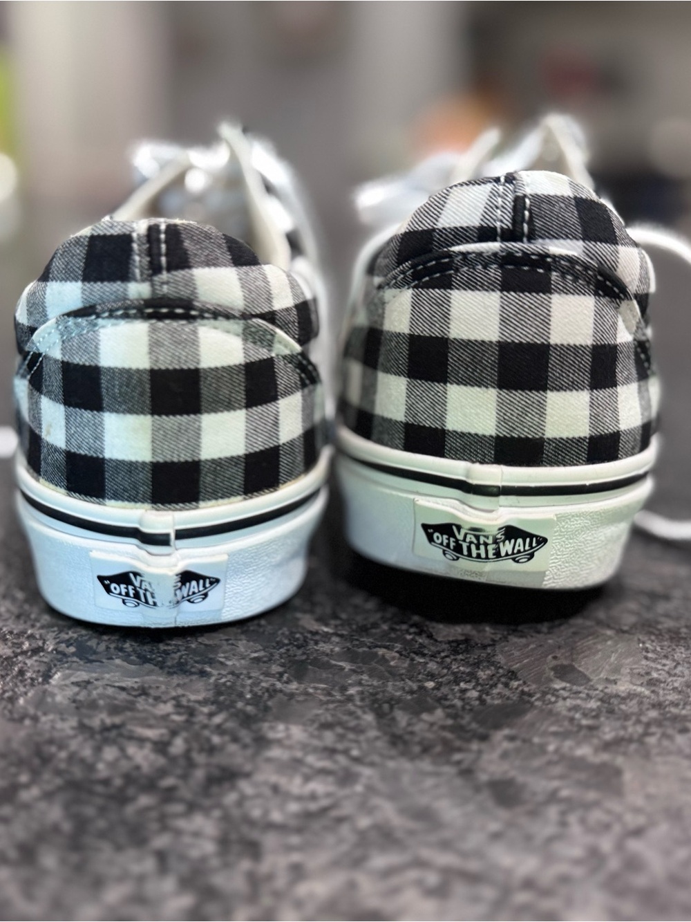 Vans Black & White Gingham Old Skool Sneakers - Picture 4 of 5